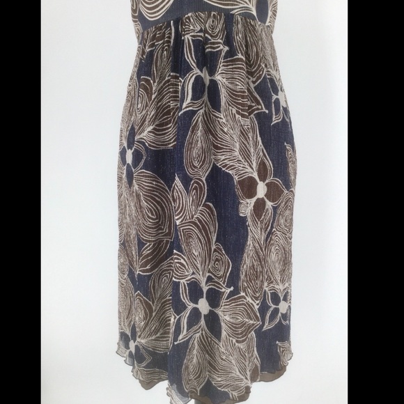 Trina Turk summer fall size 6 Fitted Brown & Blue Dressy Dress - Picture 5 of 11
